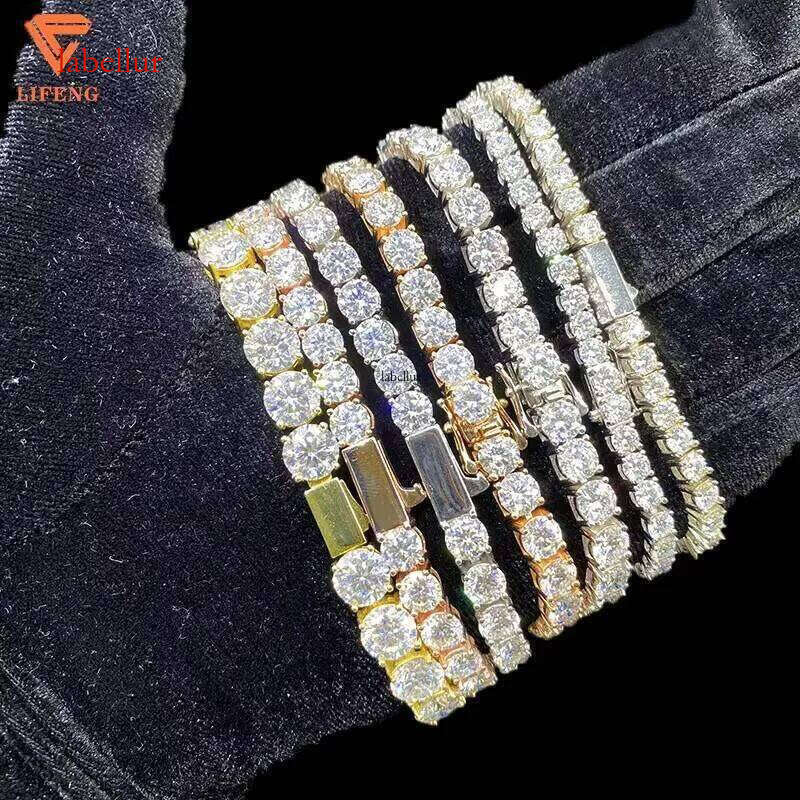 Pure Sier 3MM/4MM/5MM/6MM/8MM Iced VVS Silicon Tennis Chain Unisex Bracelet