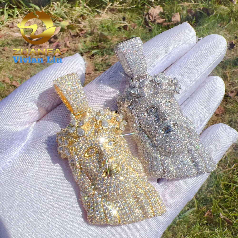 Wholesale Price Sterling Sier Iced Out Custom Vvs Moissanite Hip Hop Jesus Pendant