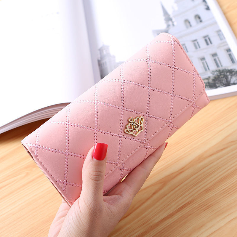 2025 New PU Women's Wallet Long Style 70% Off Korean Version Luxury Bag Clutch Bag Buckle Quilted Multi-card Slot Leather Wallet