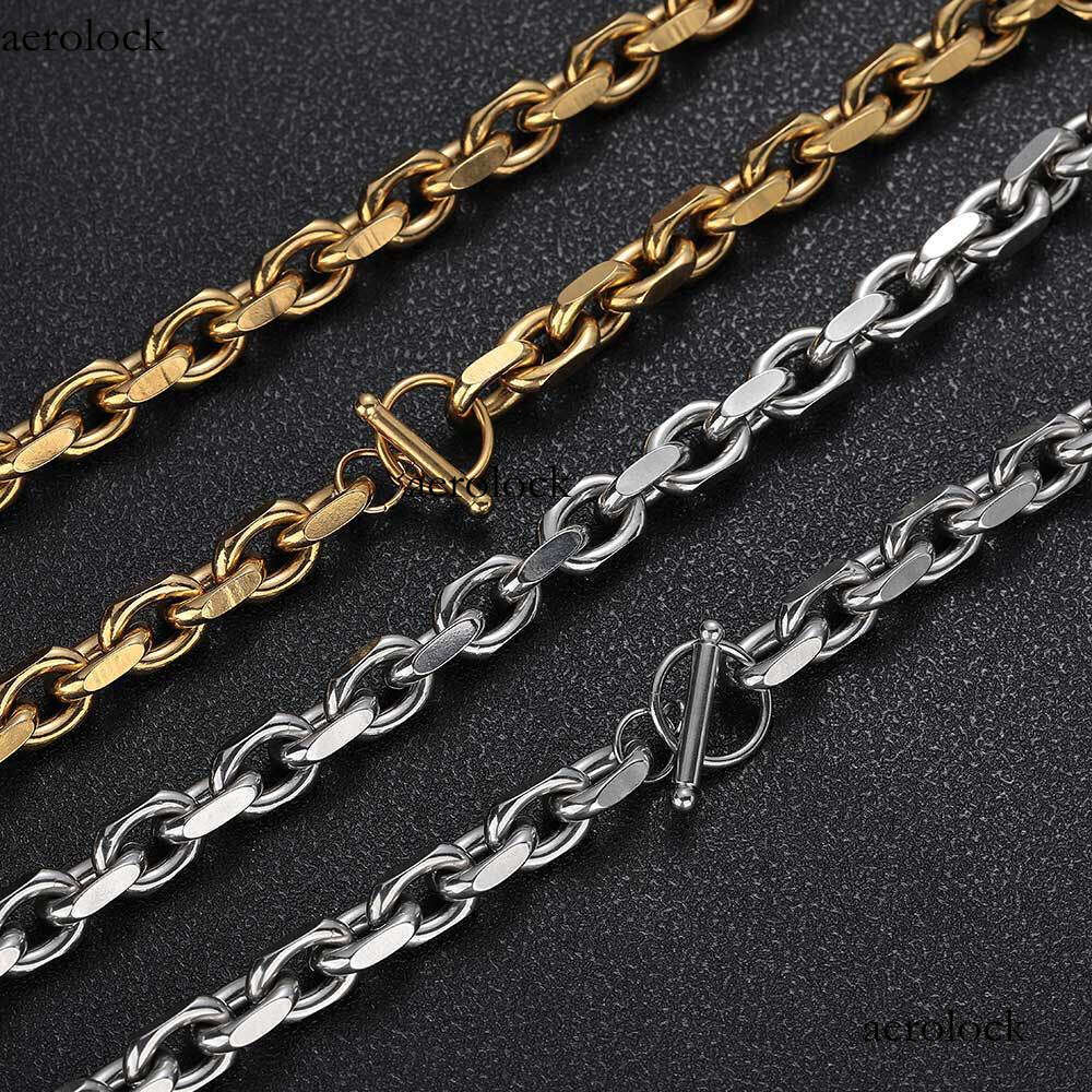 Sterling Silver Cross O Chain Bracelet Necklace Trendy Men Hip Hop Personality Fashion Rap Street Dance Accessories