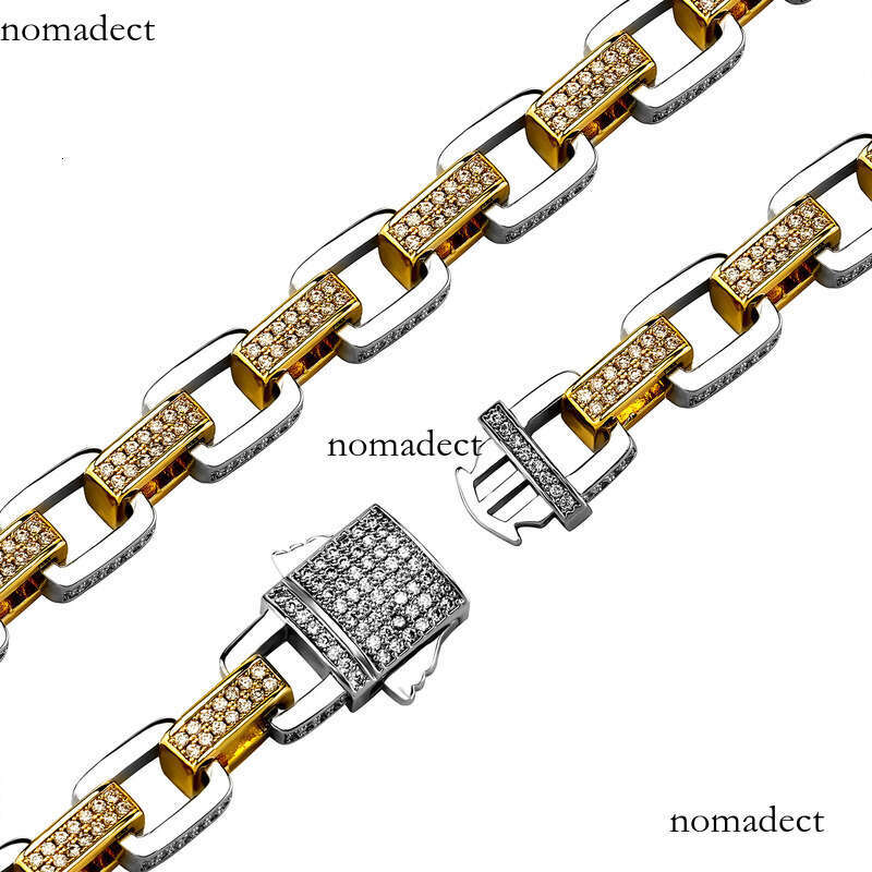 Hip-Hop Geometric O Chain Celebrity Same Style Men's Zircon Spring Buckle Bracelet