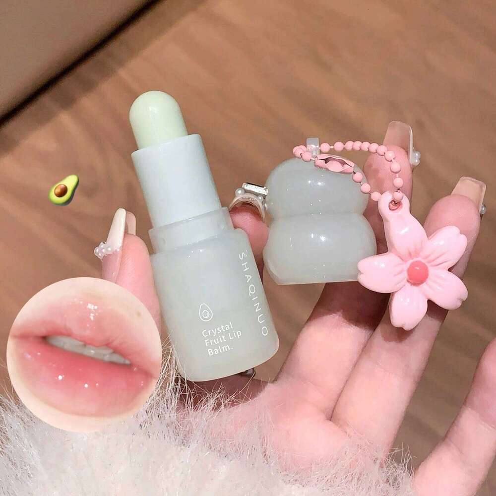 Crystal Strawberry Balm Moisturizing Hydrating Lips Mask Stick Reduce Lines Key Chain for Lip Care Change Color Lipstick Free shipping