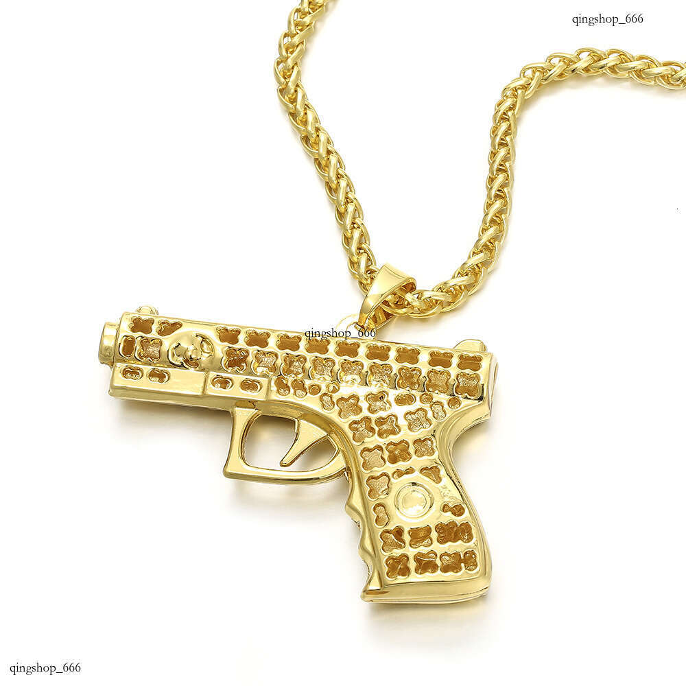 Gun Dia Number 2 PAC Letter Necklace Men's Exaggerated Hip-Hop Pendant