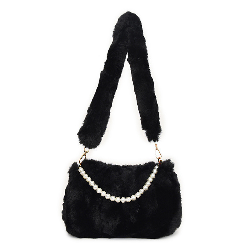 New Women's Furry Bag Niche High-end Feel Shoulder Luxury Bag Bag Fashion Versatile Small Bag Japanese Designer Bag Style Trendy Cute Underarm Ba
