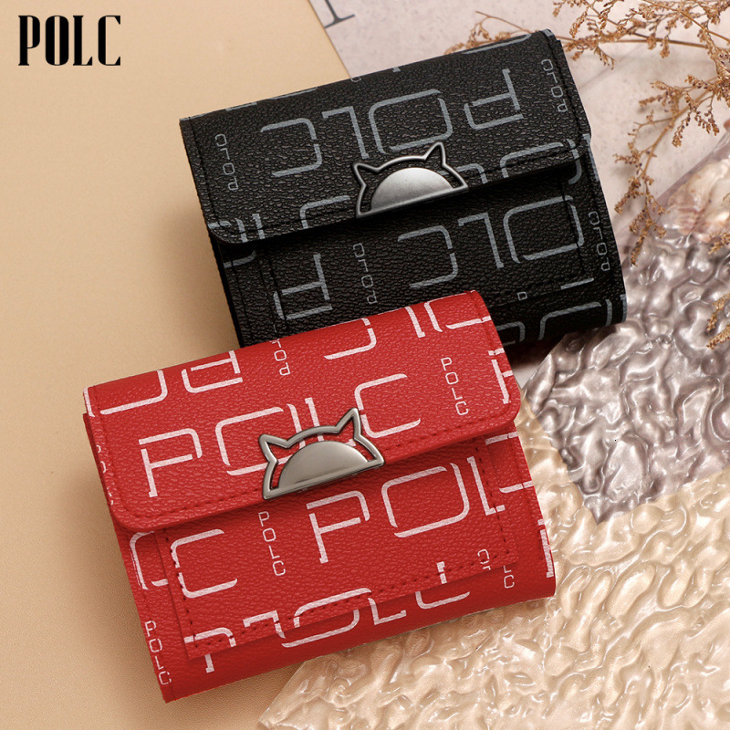 Trendy Letter Print Women's Short Wallet Large Capacity Multi-card Slot Luxury Bag Coin Purse ID Holder Women's Wallet Wholesale
