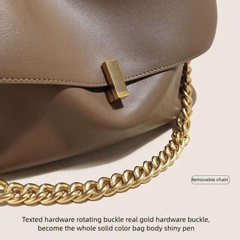 New Genuine Cow Leather Shoulder Chain For Women Large Capacity Crossbody Handbag Messenger Tote Bag Designer