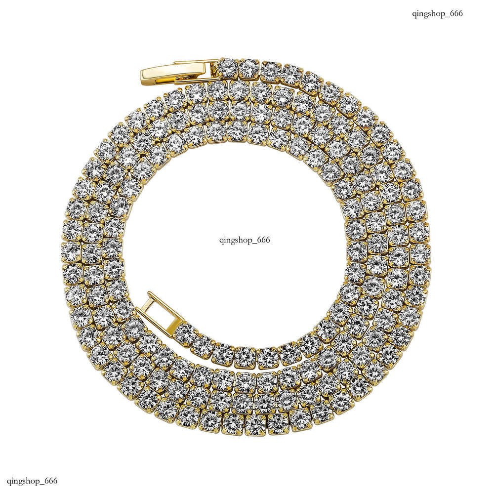 Hip Hop Rhinestone Moissanite chain Tennis Chain Sterling Silver Full Dia Fashion Necklace Street Super Shiny Ins Autumn