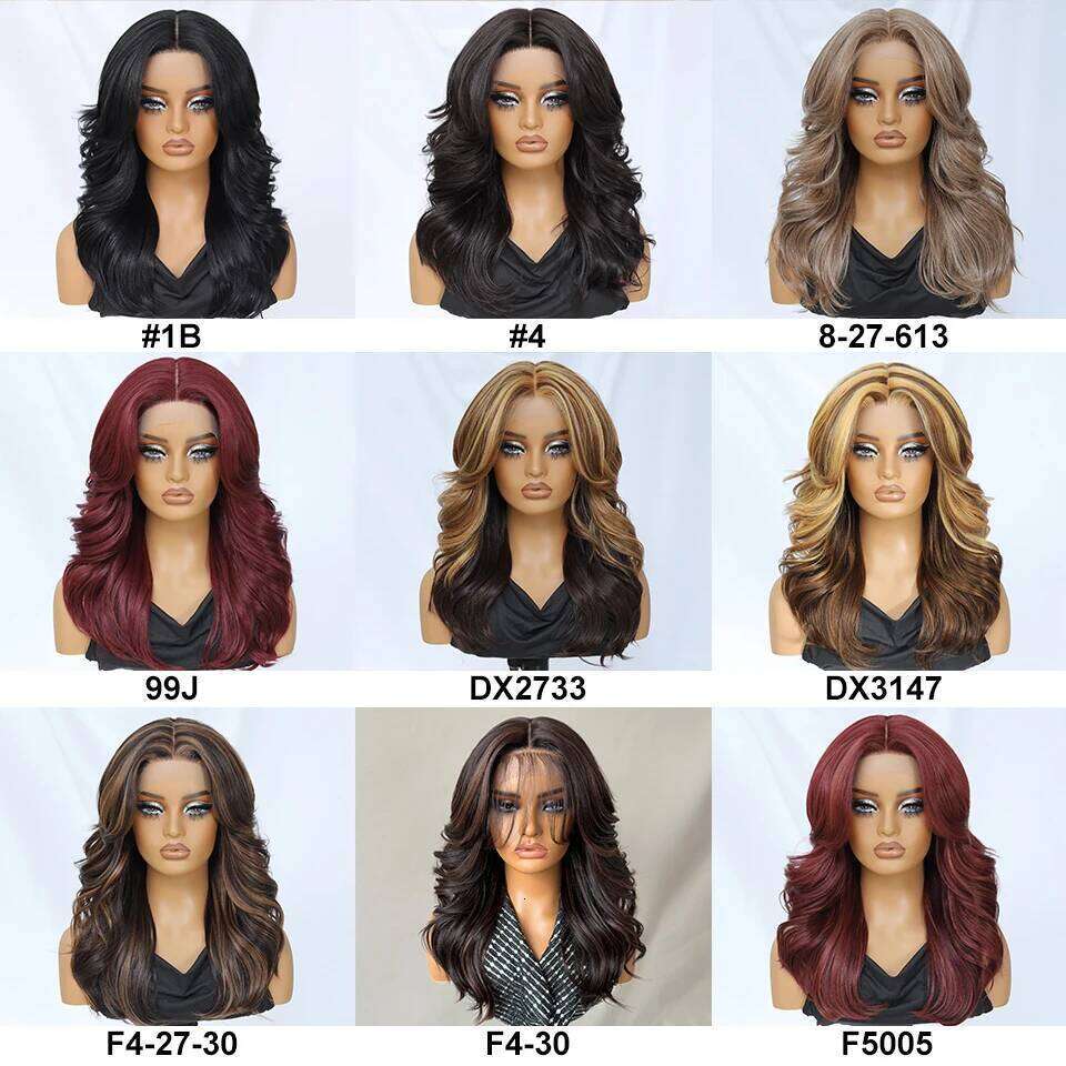 Layered With Bangs Women 18 Inch Red Synthetic Front For Daily Use 13x5 T- Part Lace Wig Ombre Brown Afro Wigs