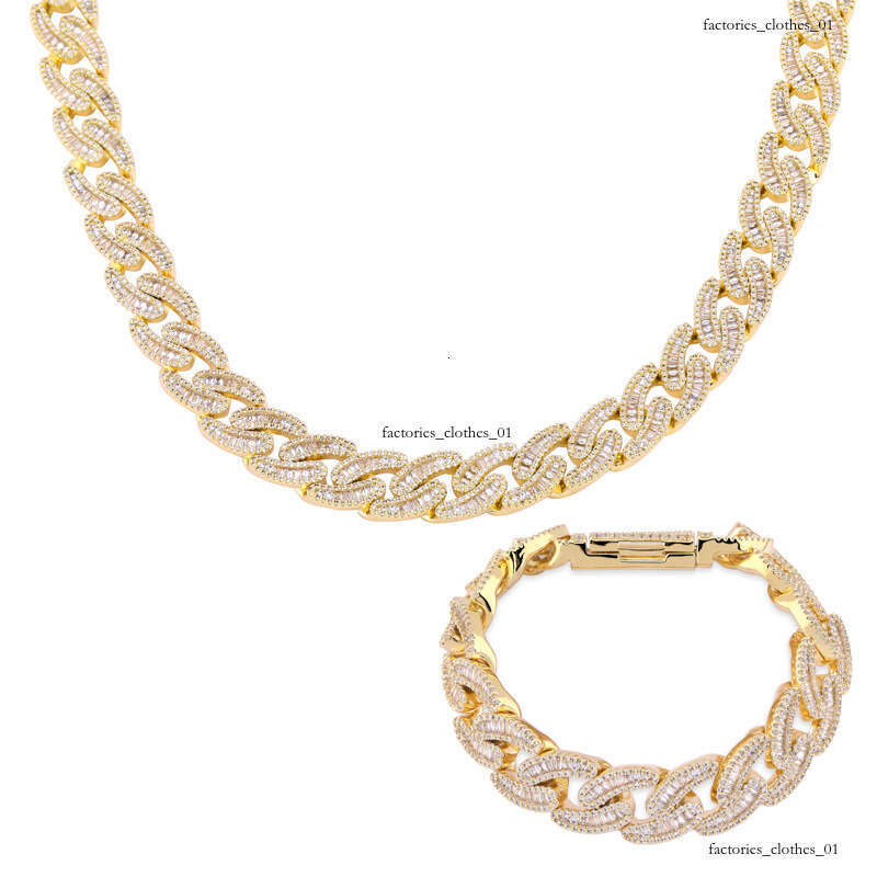 Men's Miami Cuban Chain 14mm Necklace Full Moissanite chain Hip-Hop Trendy Jewelry