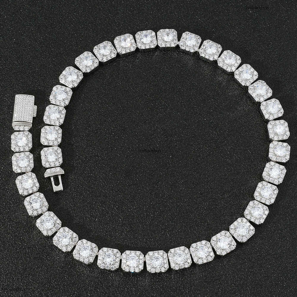13mm Ice Sugar Chain Sier Inlaid Moissanite, Hip-Hop Men's Necklace with Certificate