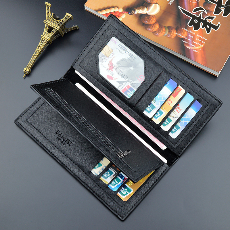Luxury Bag New Men's Wallet Long Vertical Style Off Fashionable Youth Soft Leather Wallet Multi-card Slots Large Cash Designer Bag Suit Bag