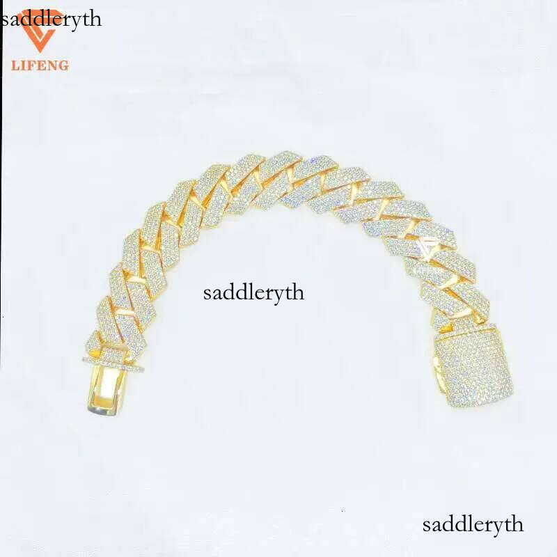 2024 New Design Fashion Jewelry Bracelets Bangles 20mm VVS Moissanite Bracelet S Iced Out Miami Cuban Link Chain f3