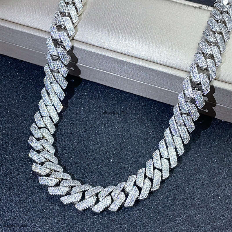 15mm 4 Row Dia Cuban Necklace for Men Moissanite chain Full Inlay Hot Sale