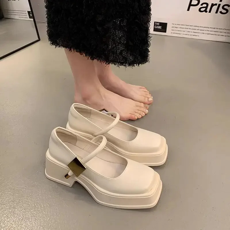 Woman Pumps Square Heels Casual Office Shoes for Women Stylish High Quality Trend Chic Point Vacation Summer Elegant 250805