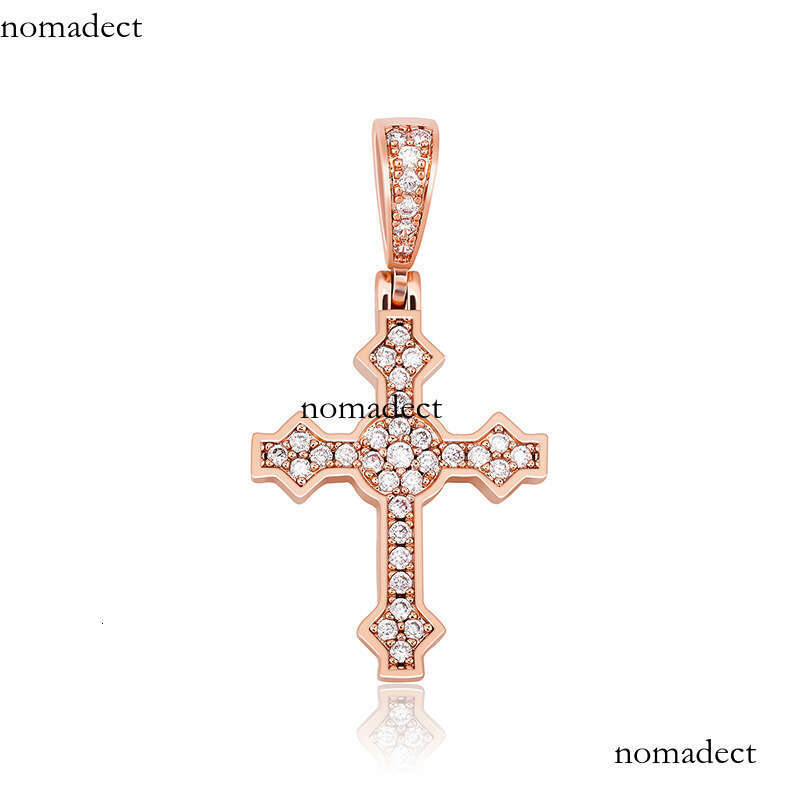 Simple Cross Pendant Full Moissanite chain Hip Hop Necklace Accessory