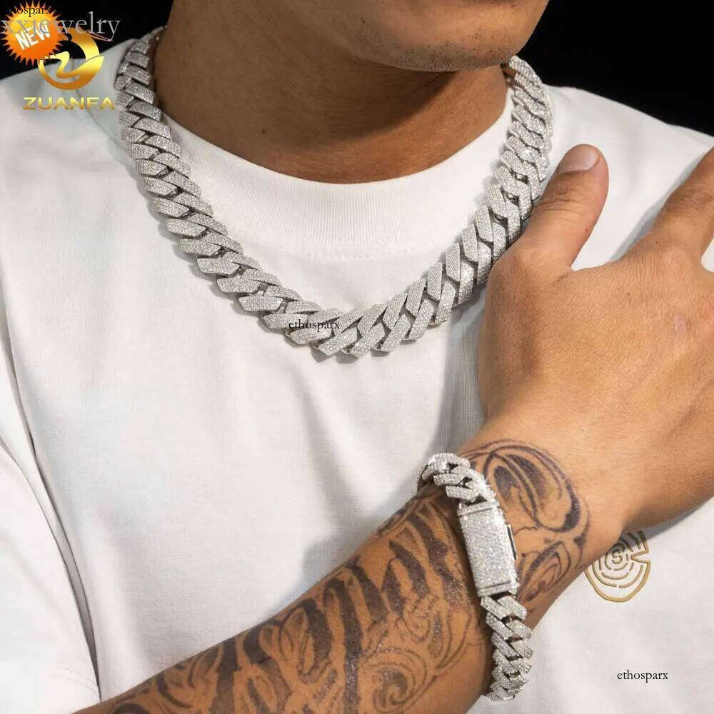 Iced Out Jewelry VVS Dias Custom Necklace Hip Hop Sier Cuban k Chain Moissanite