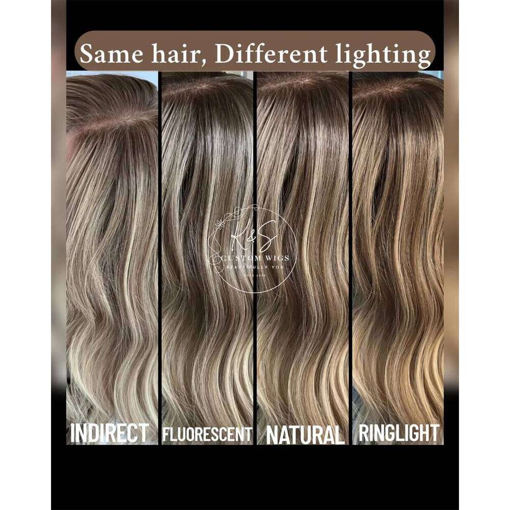 European Blonde Balayage Synthetic Hair Wigs Colored with Natural Hairline HD Lace Front Wig for Women