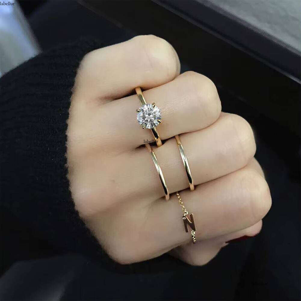 Gemnel Custom Sterling Sier Cubic Zirconia Heart Bridal Dia Ring Promise Engagement Band Wedding Rings Jewelry Women