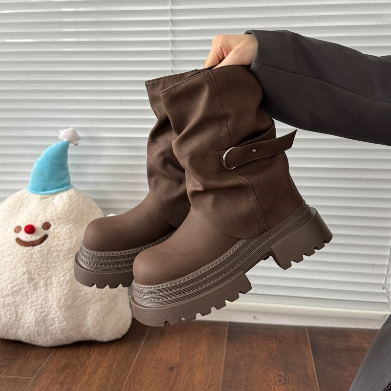 hot Free delivery designer woman cotton boots Fashionable and minimalist Martin boot design with a mid length boot that appears slim and tall