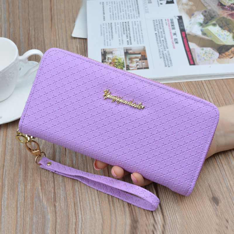 New Women's Wallet Long Zipper Clutch Fashion Luxury Bag Designer Bag Plaid Soft Leather Large Capacity Coin Purse Phone Bag