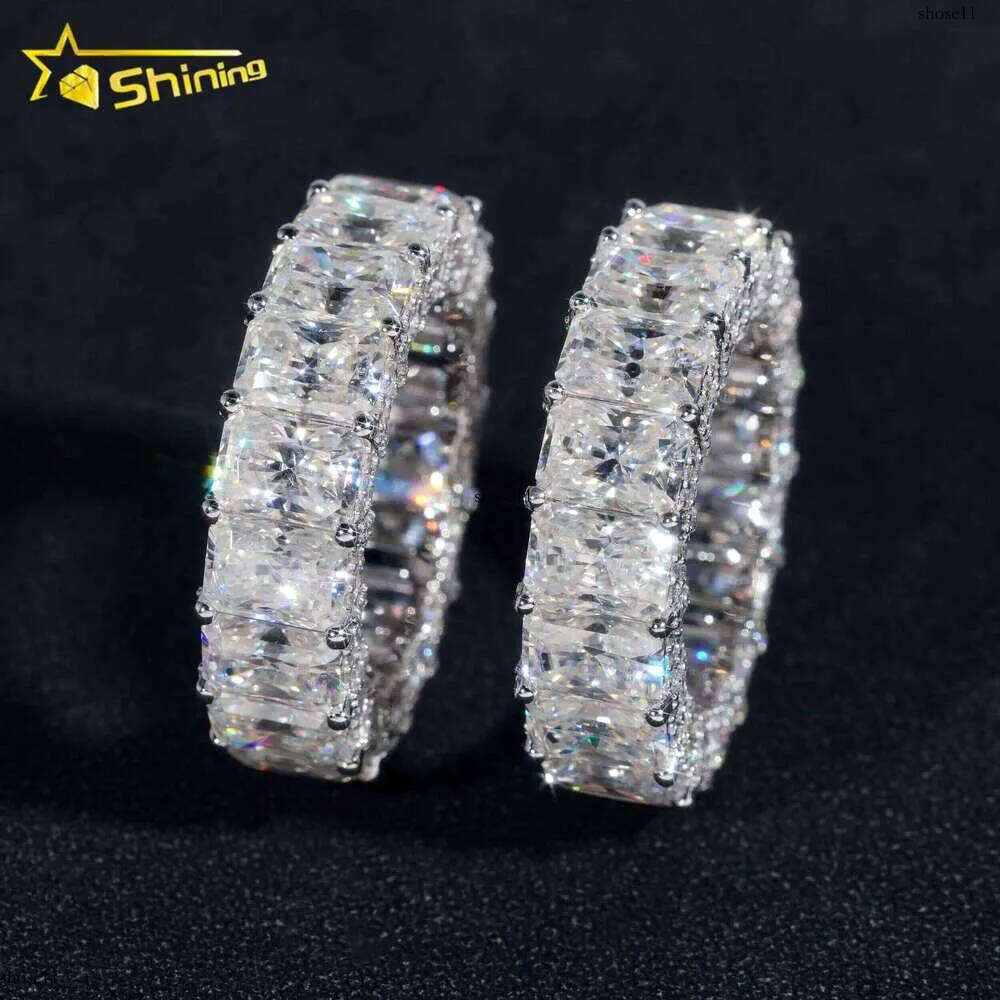 10K 14K Real Gold Wedding Full Lab Grown VVS Moissanite Dia Jewelry Engagement Eternity Band Ring