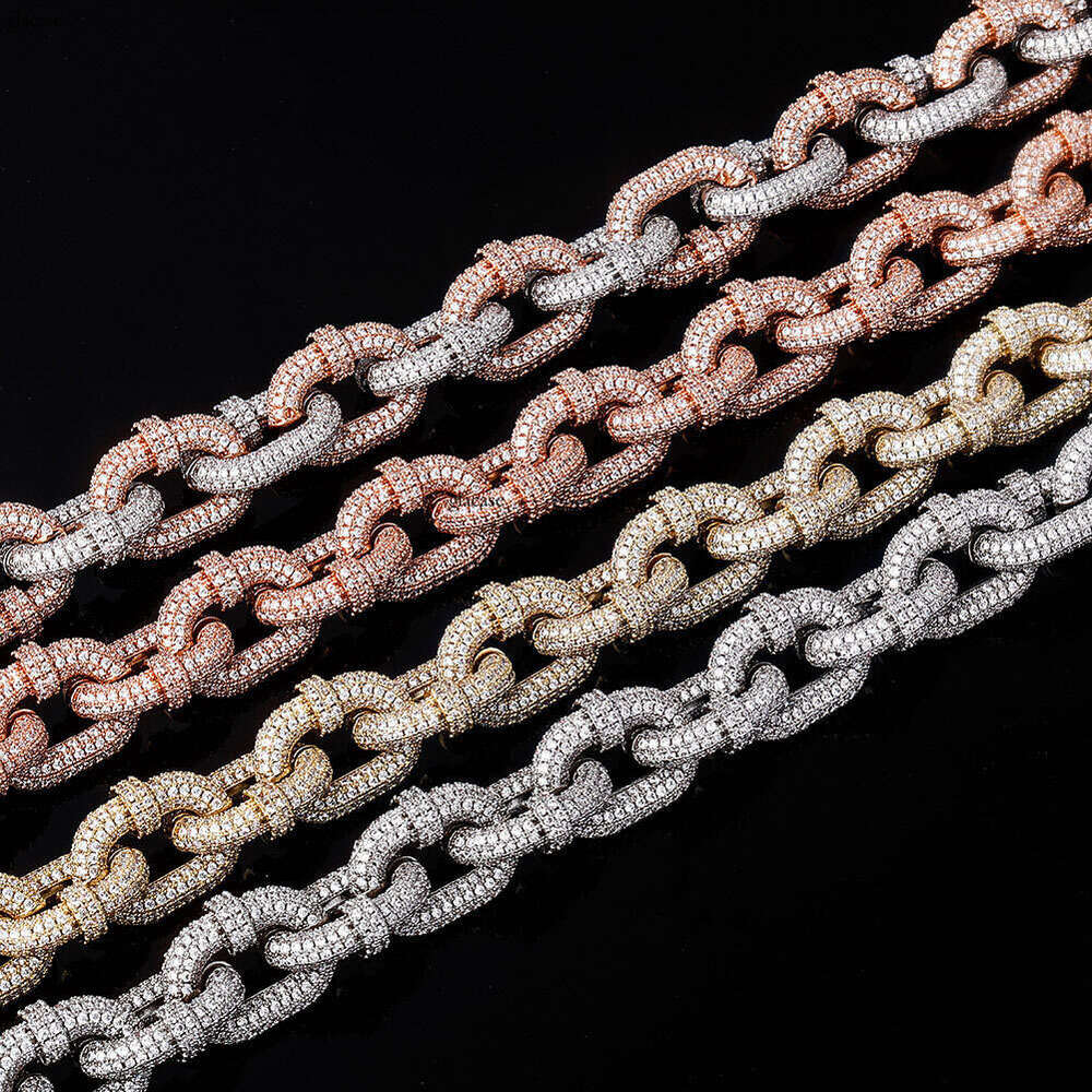 Micro Paved Moissanite chain Cuban Chain Heavy Craft 17mm Men's Personality Necklace Hip Hop Accessories