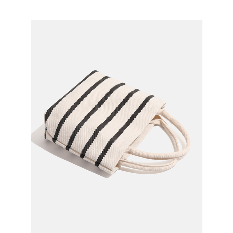 Handheld Shopping Korean Fashion Simple Striped Bag for Women ddmymoon