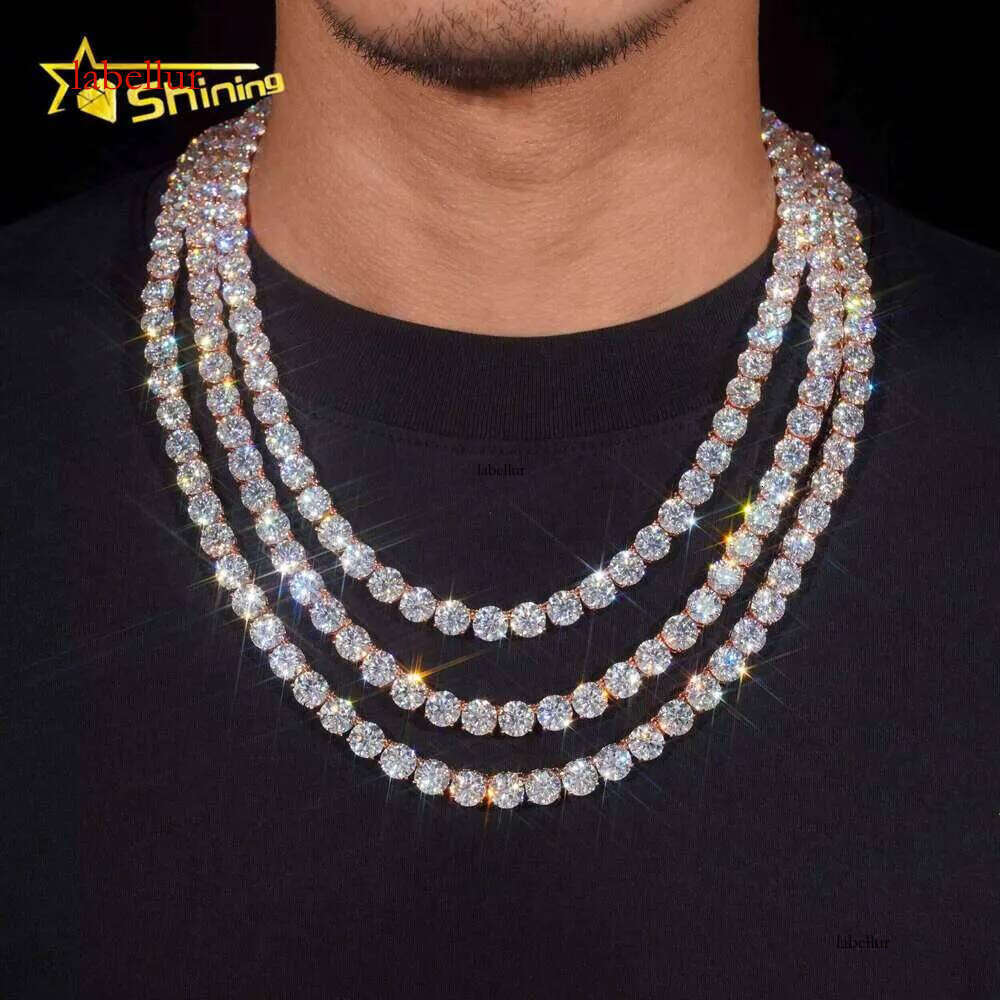 8Mm Tennis Chain S Gold Plated Pass Tester Gra Certificate Silica Boutique Jewelry