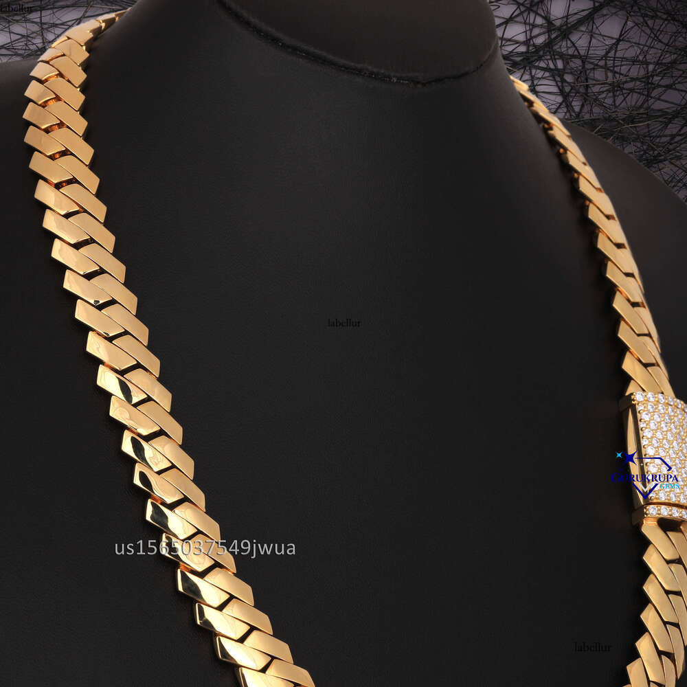 Luxurious Sterling Sier Quality Moissanite Cuban Chain Necklace Men's Fashion Hip-Hop Jewelry Gift