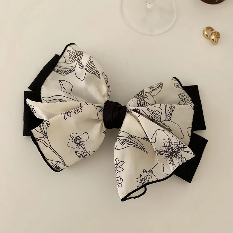 VANIKA Women Sweet Print Bows Hair Clips Hairpins Barrettes Girls Elegant Ponytail Clip Headwear Summer Hair Accessories 250807