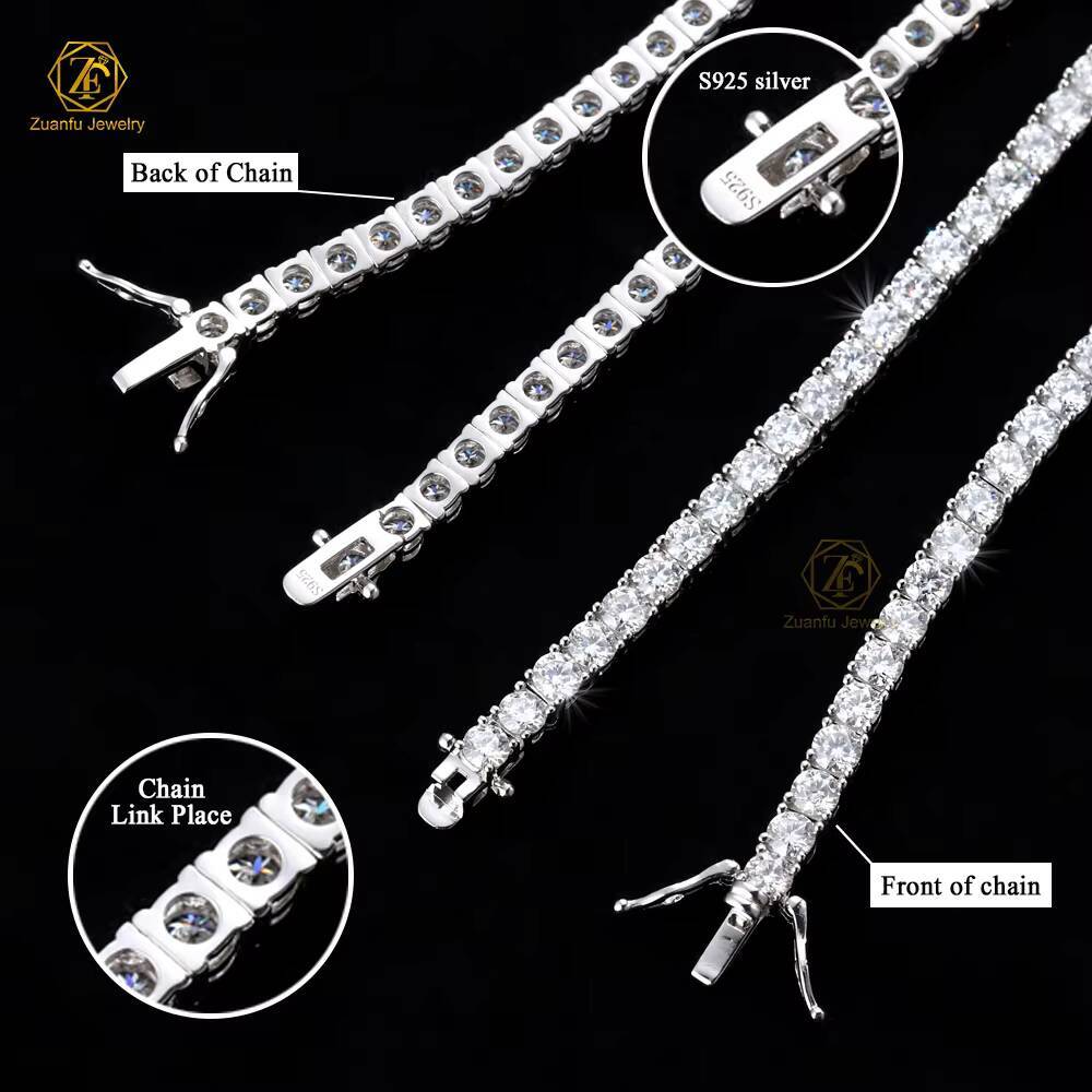 Fine Quality Custom 2mm 3mm 4mm 5mm Lab Grown Diamond Tennis Bracelet 14k Solid Gold Eternity Bracelet for Women Jewelry