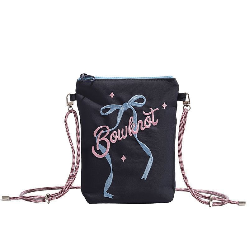 Cute Fashion Canvas with Bowknot Casual Phone for Women Commuting Shoulder Bag ddmymoon