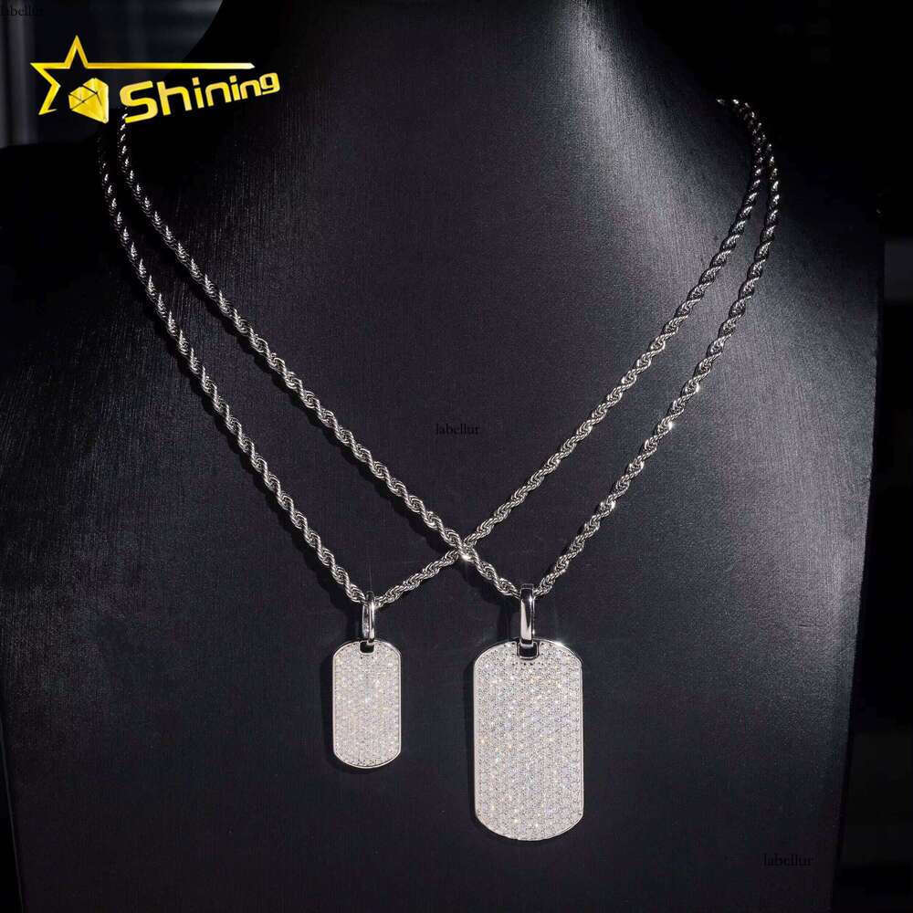 Factory Wholesale Price Hip Hop Jewelry Sterling Sier D Color VVS Moissanite Iced Out Pendant Necklace Dog Tag