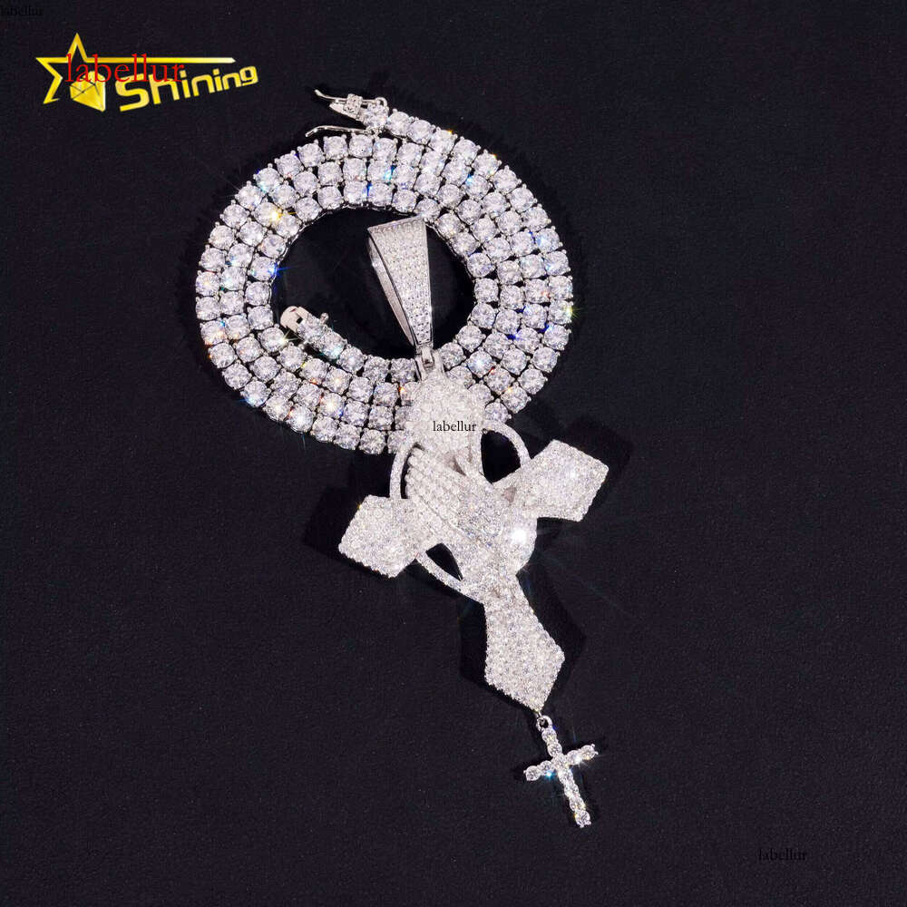 Classic Hip Hop Jewelry Sterling Sliver Gold Plated Pass Dia Tester VVS Lab Moissanite Iced Out Custom Charm Pendant