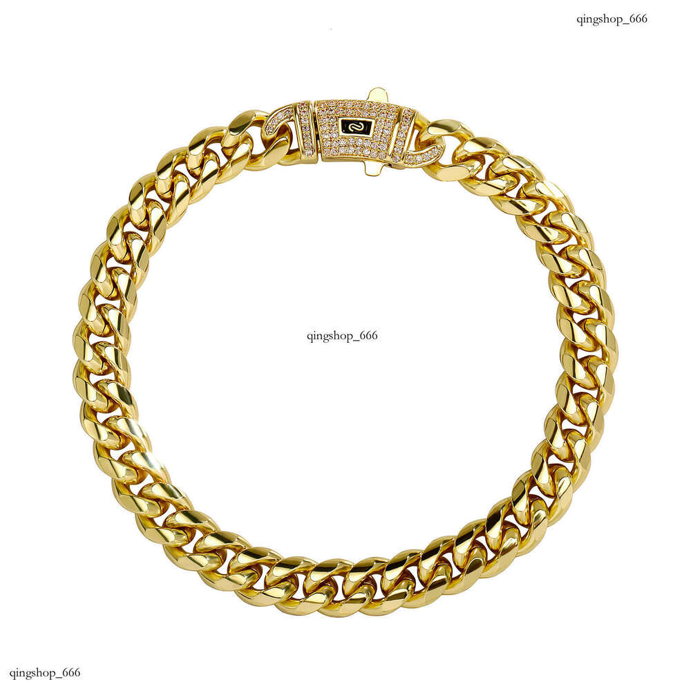 Stainless Cuban Titanium Steel Unisex Six-Sided Polished Hip-Hop Style Thick Chain Electroplated Non-Fading