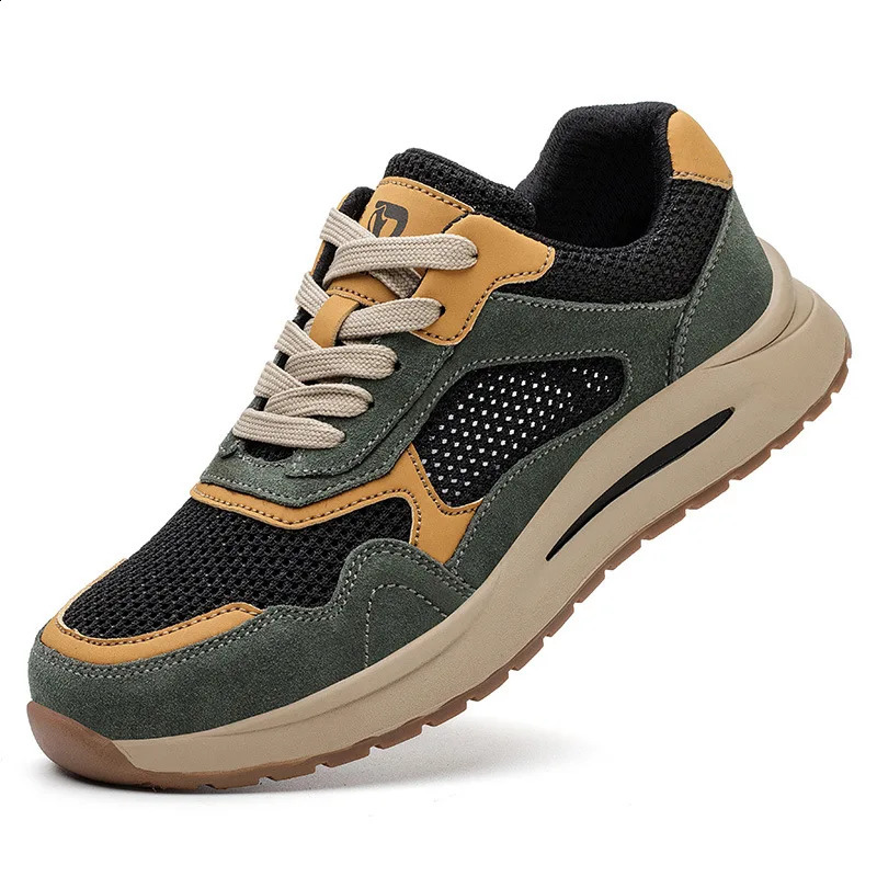 Summer Casual Mens Safety Shoes Mesh Light Breathable Sneaker Puncture Proof Non Slip Work Sneakers For Men Shoe 250805