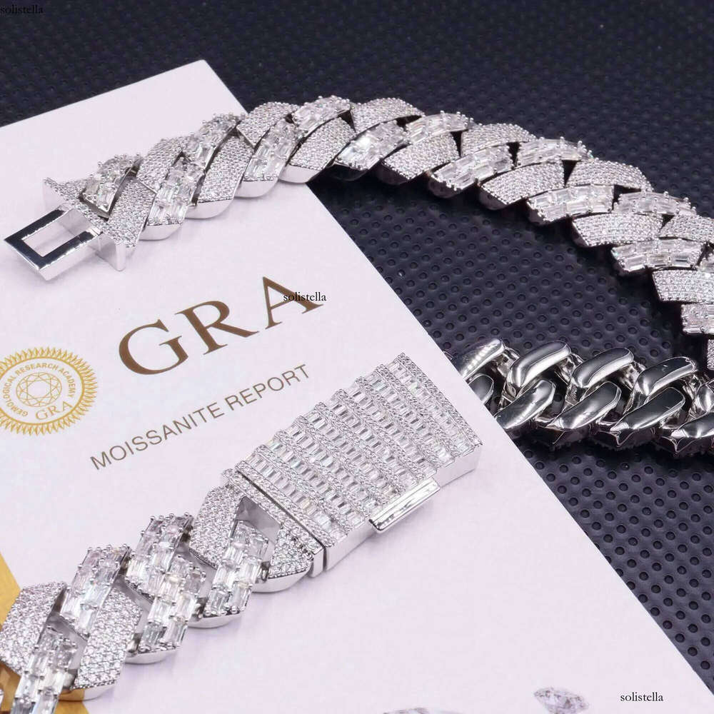 Pass Tester Gra Moissanite Dia Sterling Sier Custom Cuban Link Chain for Rapper Hip Hop Necklace