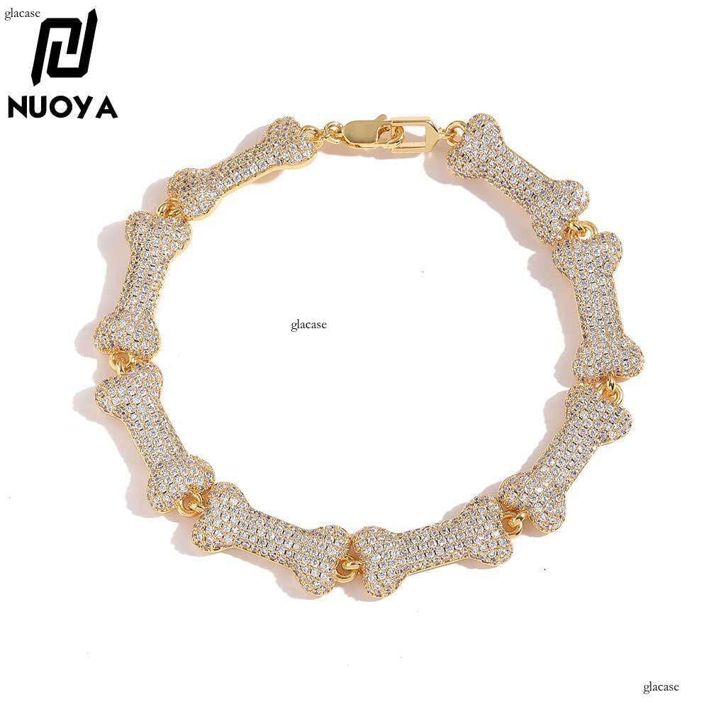 INS New Full Zircon Bone Shape Necklace Simple Metal Texture Collarbone Chain Personality Versatile Bracelet
