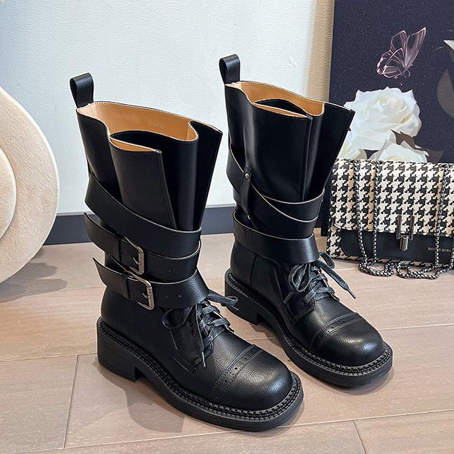 hot Free delivery designer woman cotton boots Fashionable thick soled Martin boots mid top boots slimming boots