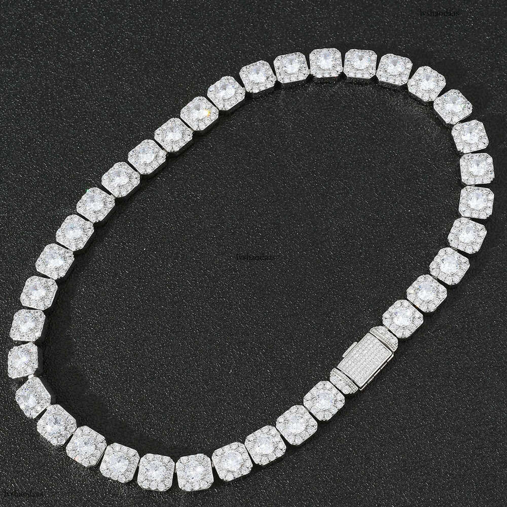 13mm Ice Sugar Chain Sier Inlaid Moissanite, Hip-Hop Men's Necklace with Certificate