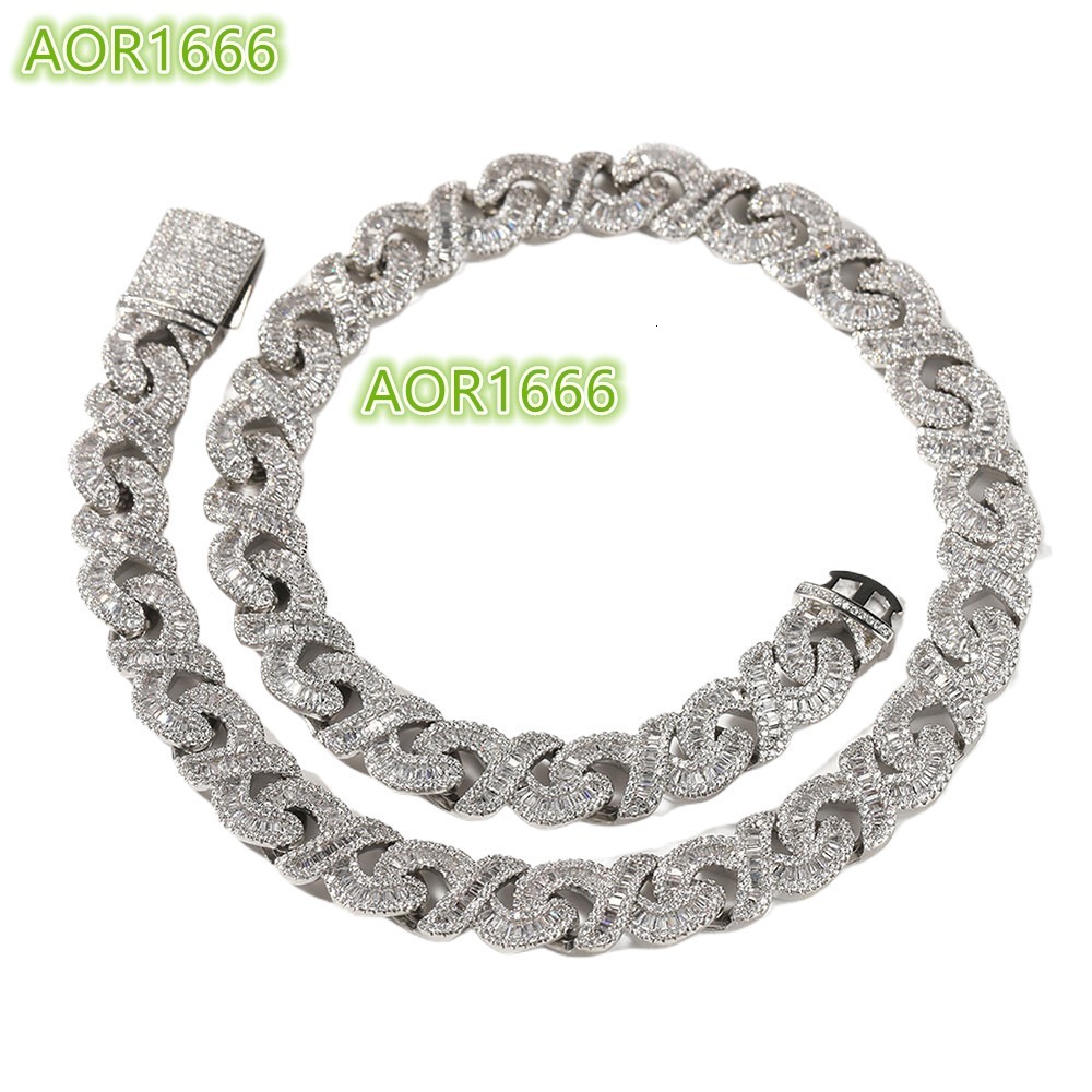 American trend 925 necklace; diamond full diamond 925 necklace; hip-hop style; custom factory fine jewelry