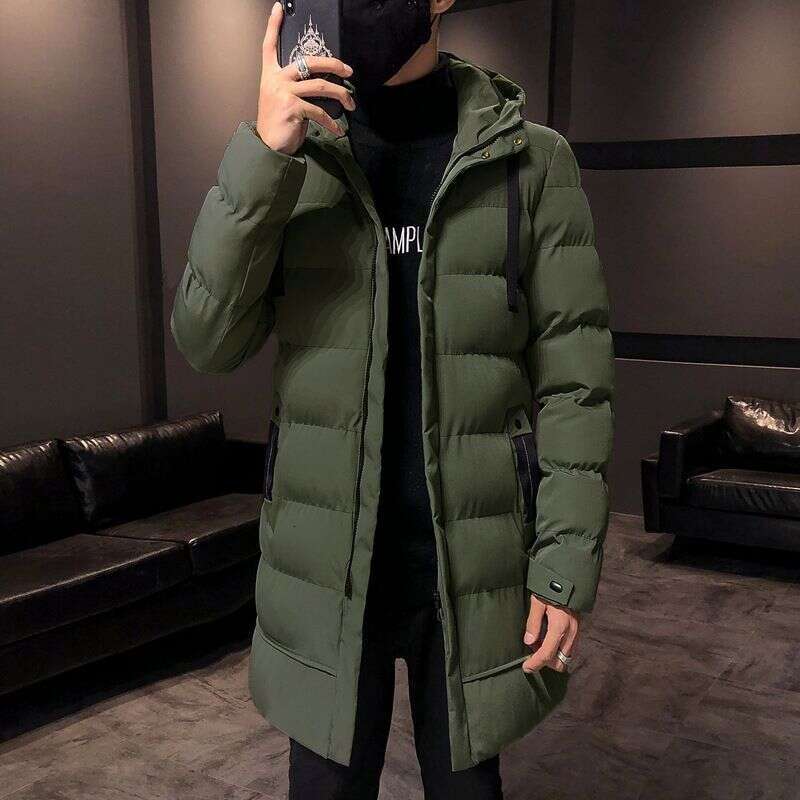 Cotton Winter Oversized Casual Thickened Warm Coat Cotton Men's Medium Length Hooded Couple Jacket