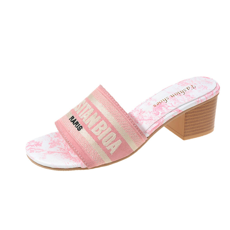 2025 New Outdoor Fashion Designer Women's Sandals, Luxurious Black Gray And Blue Classic Summer Indoor Casual Beach Shoes High Heels And Slippers