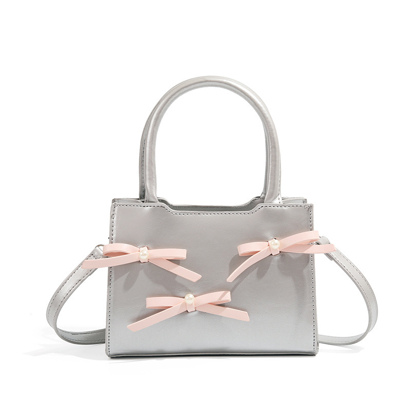Niche Simple Bowknot Small Square Crossbody Bag Handbag Commuter Versatile Casual ddmymoon
