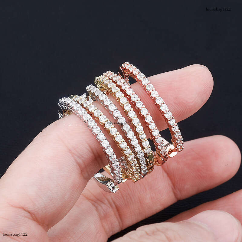 Round Women's with Zircon Inlay Real Gold Plated Shiny Earrings