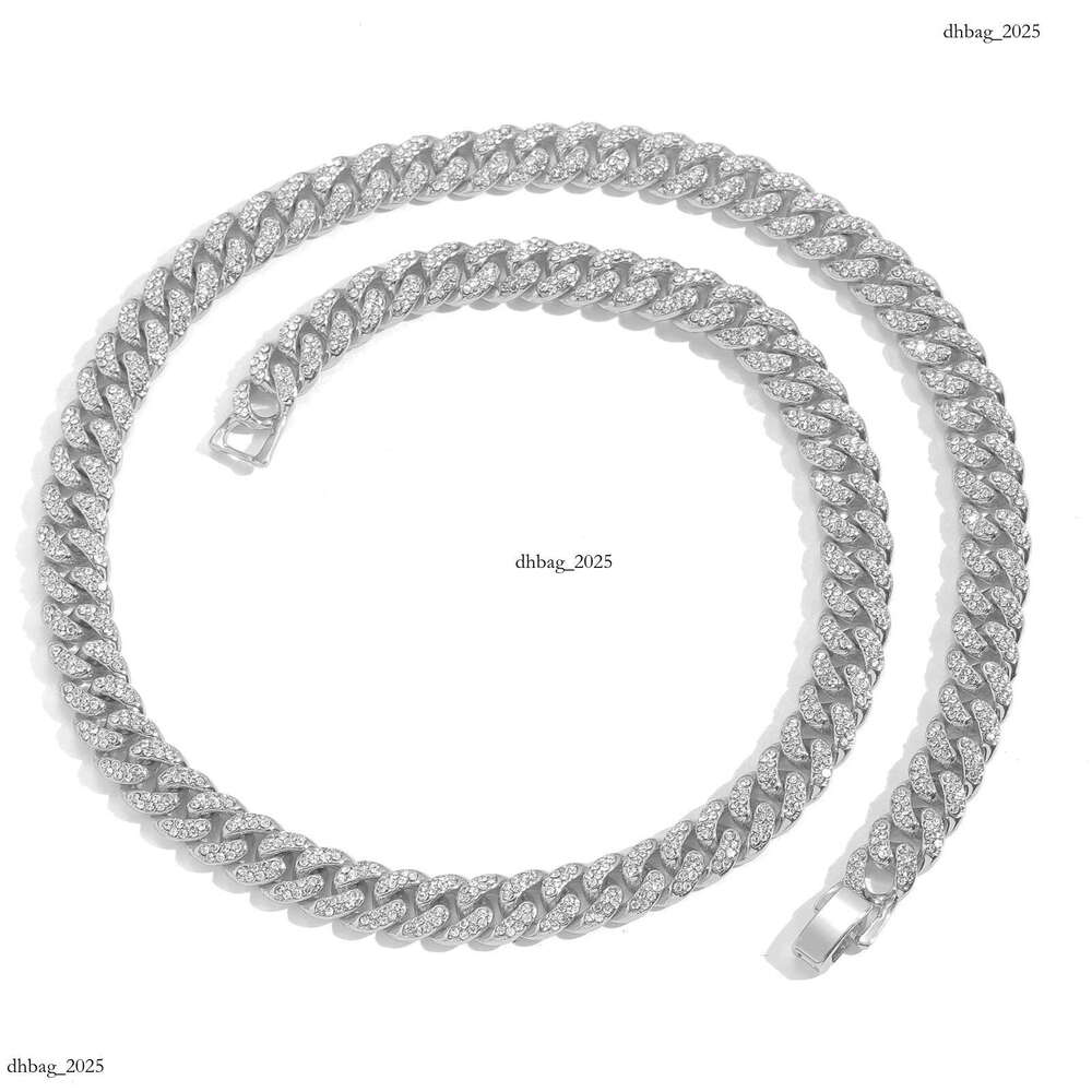 Necklace 9mm Double Row Cuban Chain Full Dia Trendy Brand Unisex Personality Hip Hop Accessories