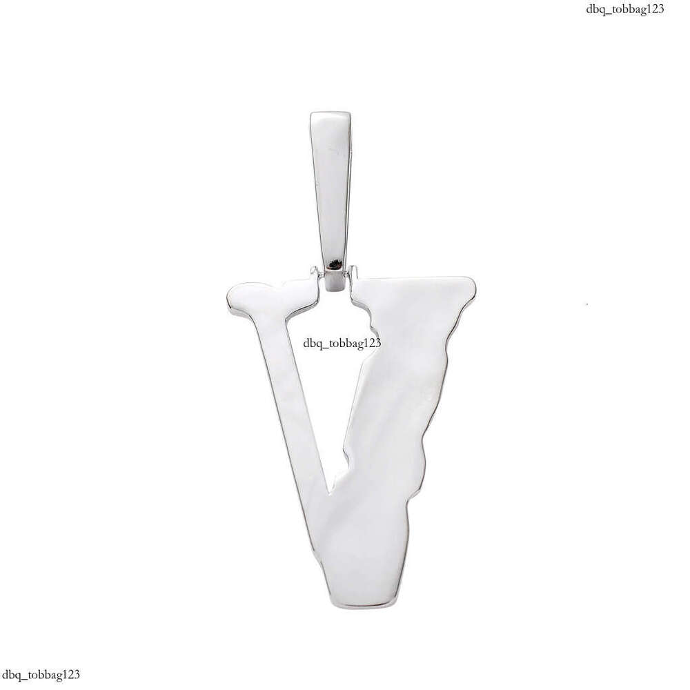 Full Dia Large V Pendant Necklace Trendy Brand Hip Hop Personality Jewelry
