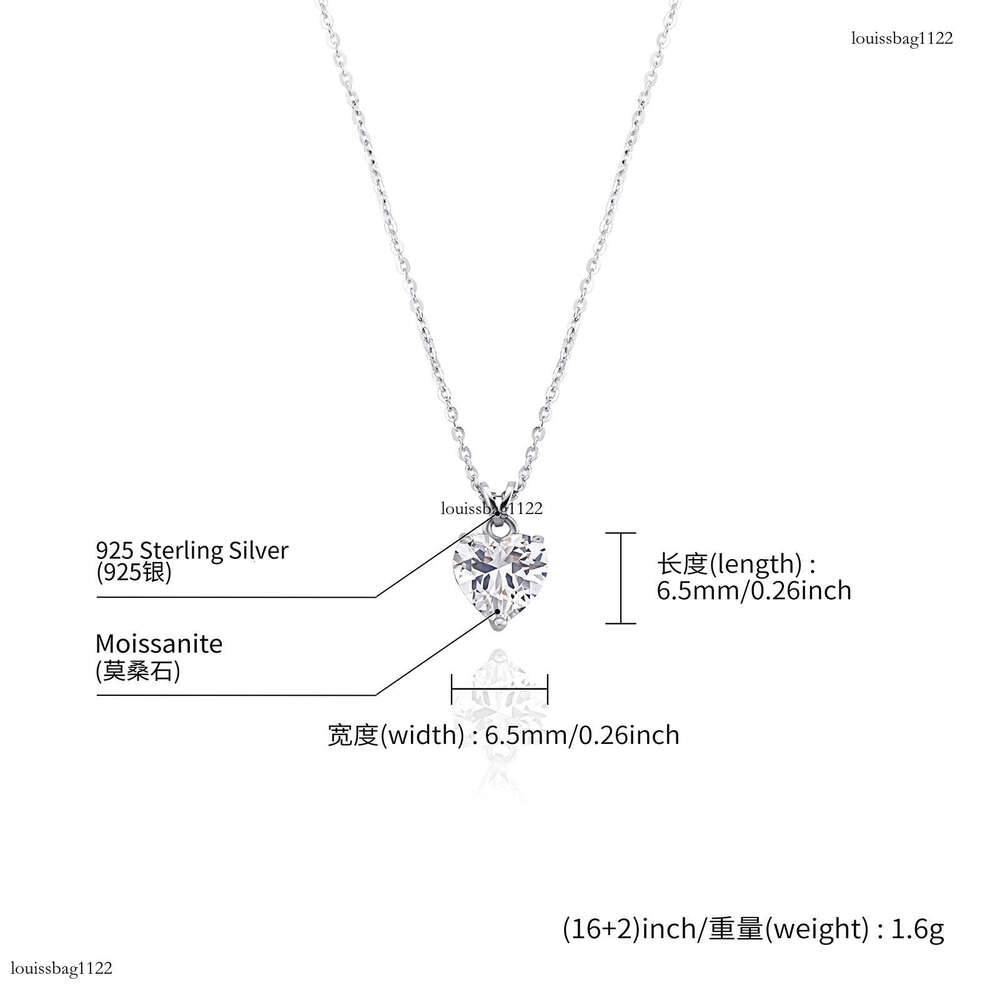 Iced Out VVS D Color Heart Moissanite 1-2 ct Women's Valentine's Day Pendant Gold Plated Necklace