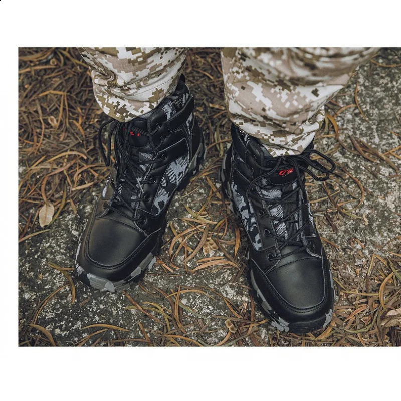 Summer High-Quality Outdoor Mid-Top Tactical Military Boots Hiking Boots Rubber SoleLightweight Couple Breathable Comfortable 250805