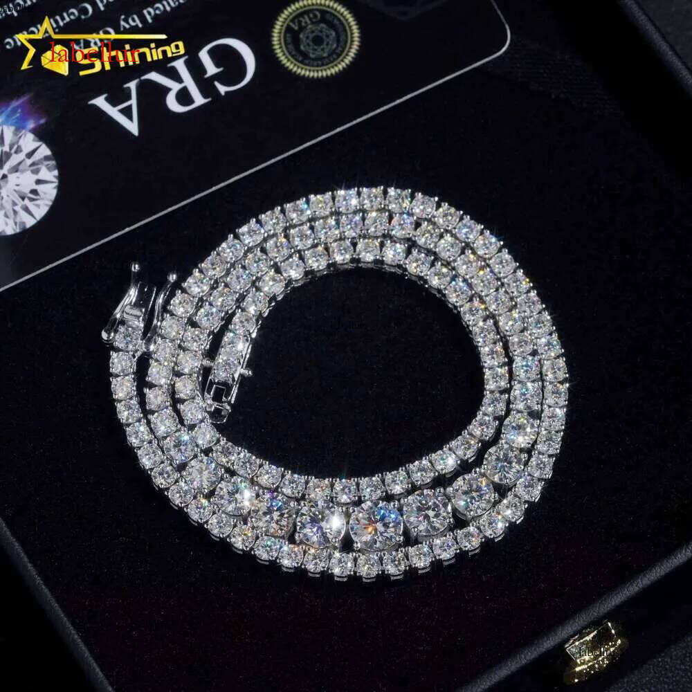 New Arrivals Fashion GRA Certificate Various Size Moissanite Dia Sier Tennis Chain Necklace Women
